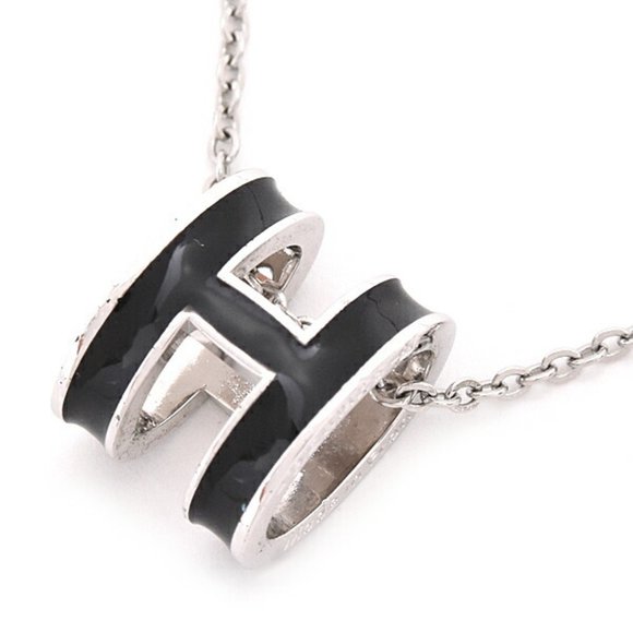 Hermes Necklace for Women Pop Ash Mini H Black Brass HERMES - Picture 1 of 10